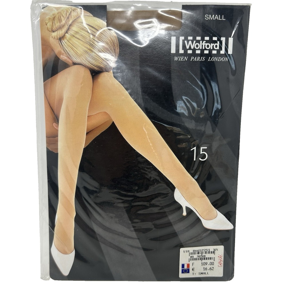Wolford Stockings Tights Tan Cappuccino Size S Vintage New Open Pkg